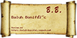 Baluh Bonifác névjegykártya